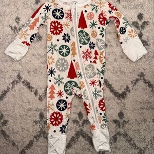 Little Sleepies Red and Green Footies One Piece